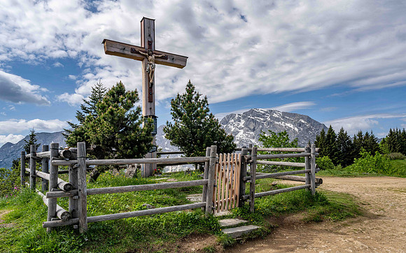 Summit cross on the Rossfeld Panoramastrasse