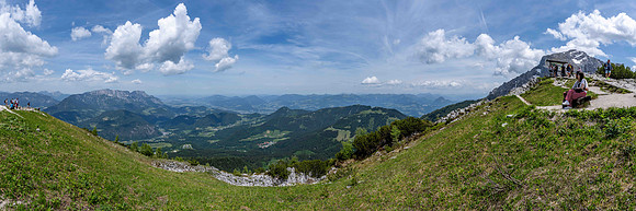 180 degree panorama of the Bavian Alps from Kehlstein