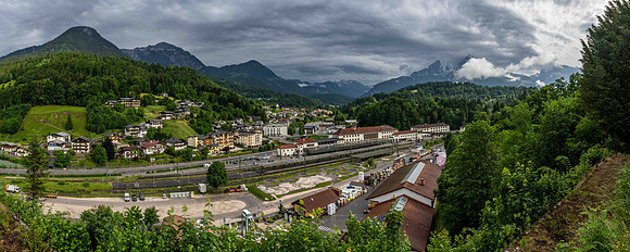 Panorama view of Bavarian Alps from Schönau Am Königssee