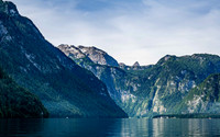 Lake Königssee with St. Bartholomew's Church in the distance