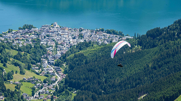 Paraglider above the town of Zell am See