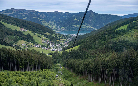View of Zell lake from the TrassXpress cable car