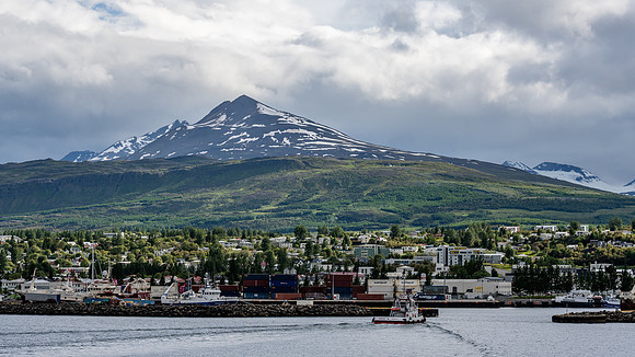 Akureyri Town with Súlur Mountain