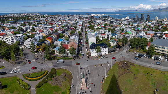 Reykjavik City from Hallgrímskirkja Church tower.