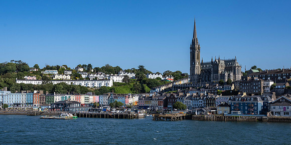 Cobh town with St Colman's Cathedral