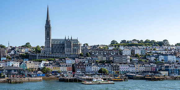 Cobh town with St Colman's Cathedral