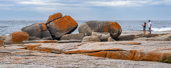 Orange Rocks at Bicheno Beach