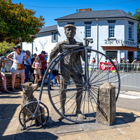 Statue commerorating the Penny Farthing Championships