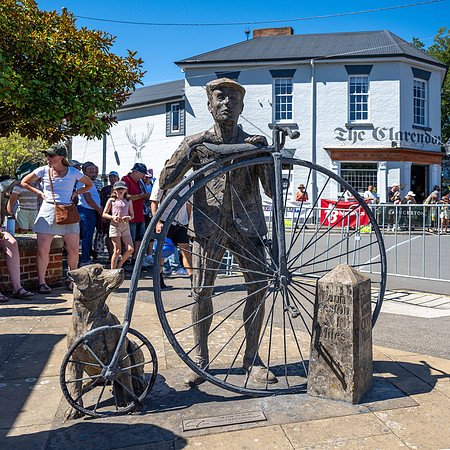 Statue commerorating the Penny Farthing Championships