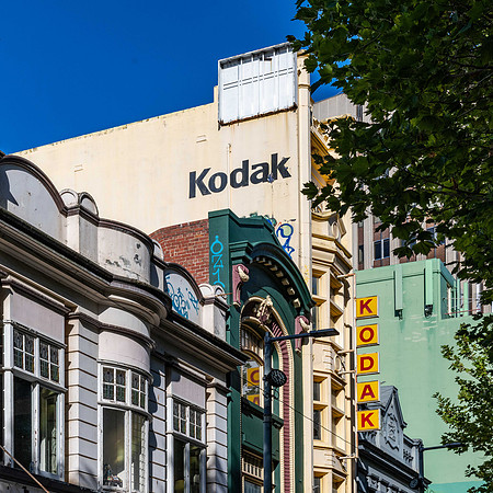 Old Kodak signage in the Elizabeth Street Shopping Area