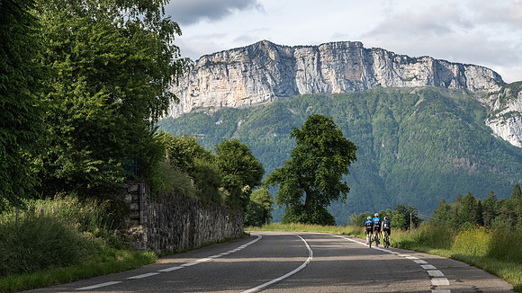 Cycling towards Mont Granier, Annecy, France