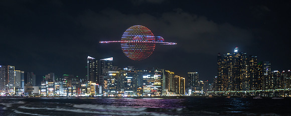 Drone light show, Gwangalli Beach