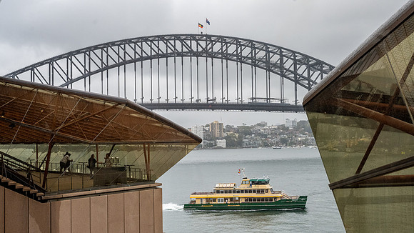 Sydney Harbour Bridge from Inside Sydney Opera House
