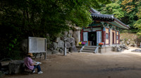 The Seokguram Grotto with Local Artist