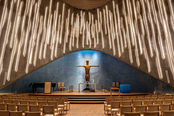 Inside the Cathedral of the Northern Lights at Alta