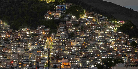 Favela at night