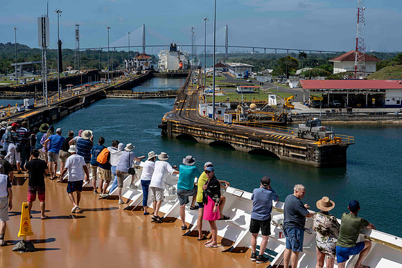 Entering the Gatun locks on the Atlantic side