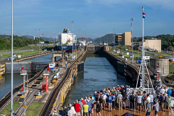 The first lock gates open