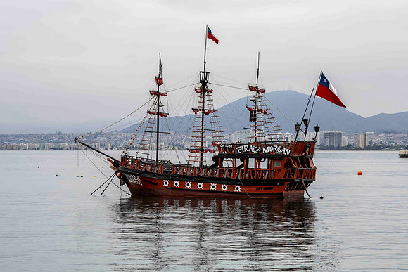 Tourist ship in the bay of Coquimbo